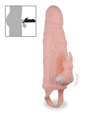Vibrating big tip penis extension with clit stimulator