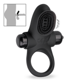 Vibrating cock ring with clit stimulator