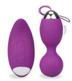 Vibrating love egg with a vibrating clitoris-stimulating remote control