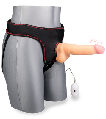 Vibrating strap on dildo 7.75 inches 10 modes