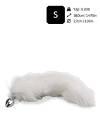 White fur fox tail anal plug
